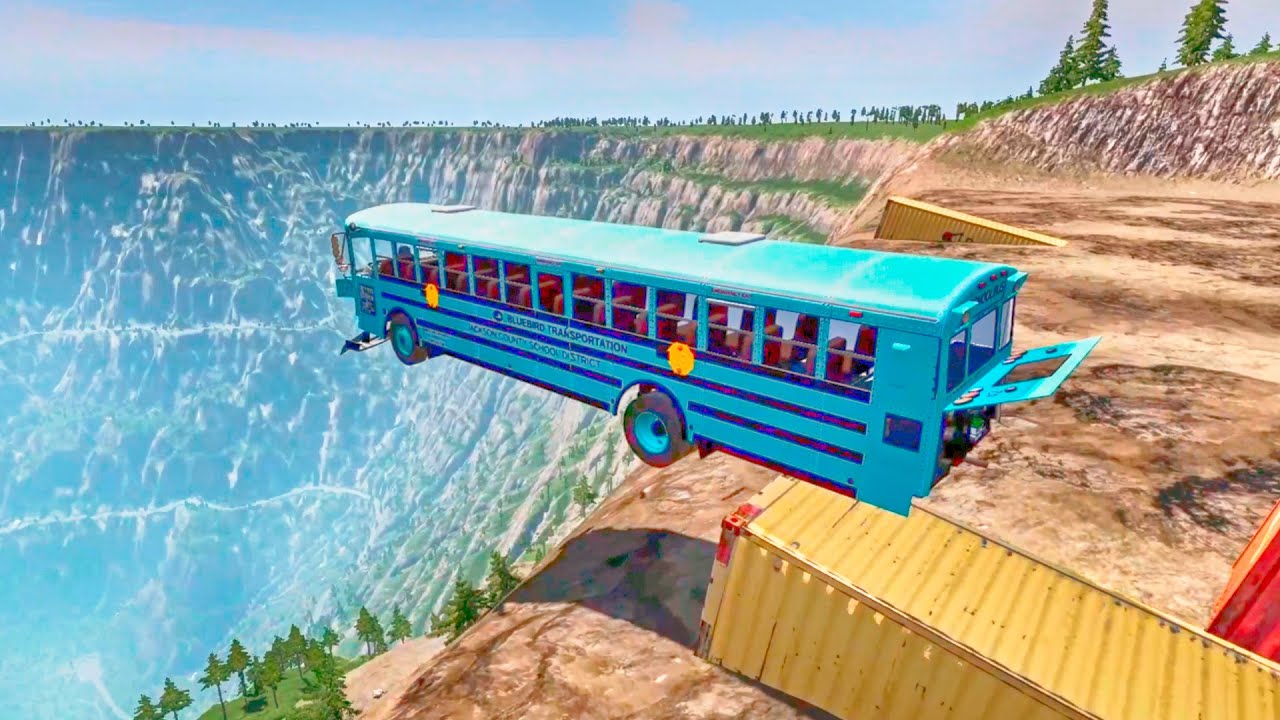 Top 100 School Bus Crashes & Jumps You Cant Survive - Crazy Ramp Bus Stunts Racing 2025. Bus video