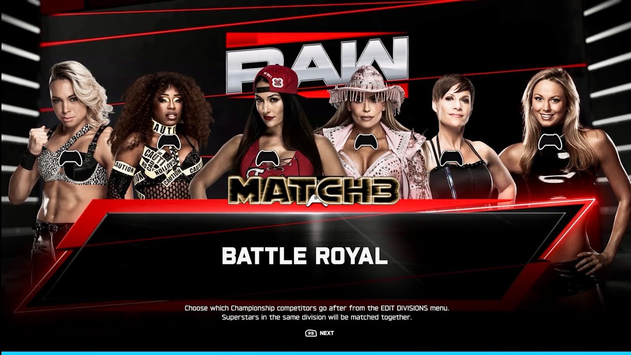 WWE2K26 UNIVERSE💭 RAW May wk1, Nikki, Naomi, Natalya, Zoey, Stacy, Molly FULL MATCH X|S