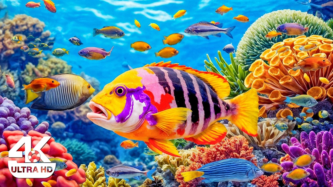 DREAM AQUARIUM 4K – Radiant Coral Gardens and Tropical Fish with Relaxing Ocean Sounds