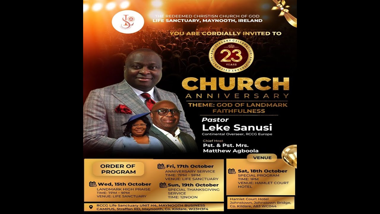 RCCG Life Sanctuary Maynooth || Anniversary Service  ||17th October 2025