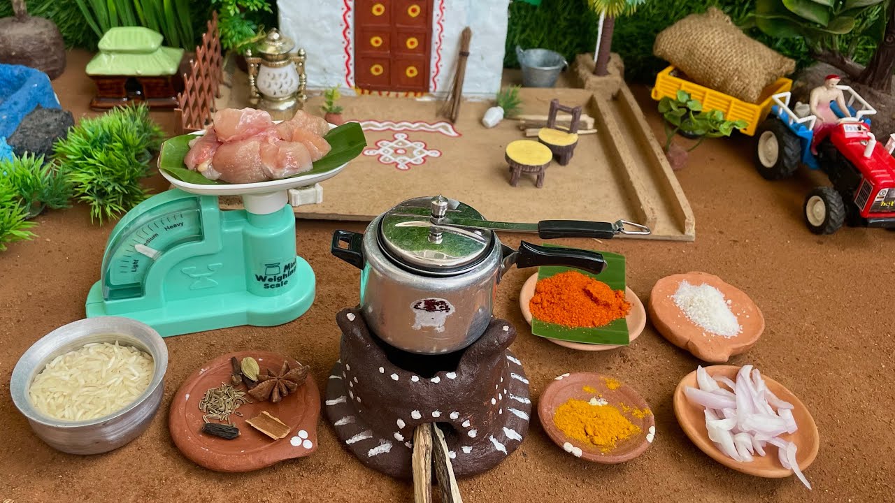 Miniature Pressure Cooker Chicken Biryani Recipe l Mini Cooking l spicy chicken biryani Recipe l