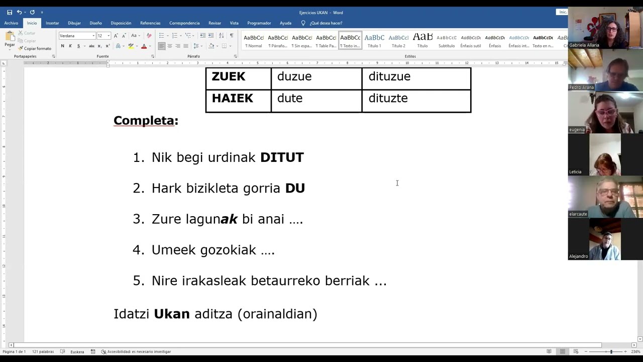 Clase de euskera 22