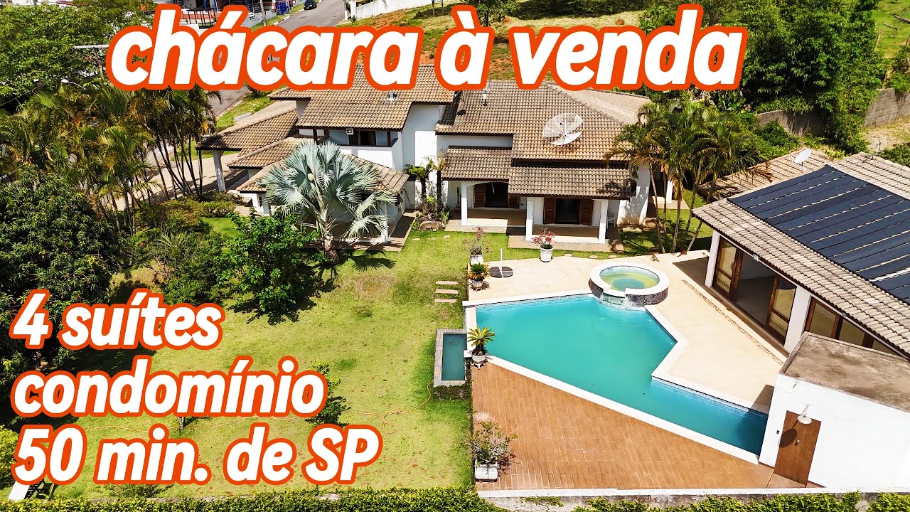 CHÁCARA À VENDA 4 SUÍTES CONDOMÍNIO 50 MINUTOS DE SP  BAIRRO NOBRE DENTRO DA CIDADE DE ATIBAIA - 141