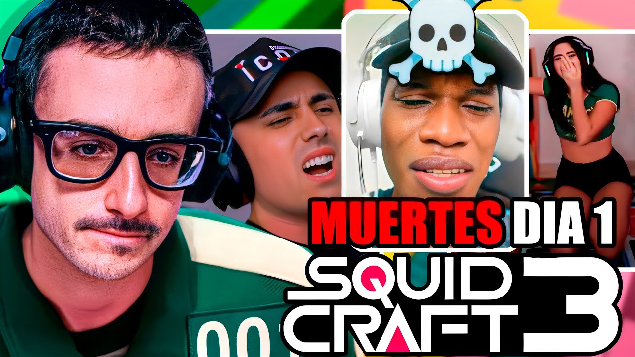 reacción a las muertes del dia 1 en Squid Craft Games