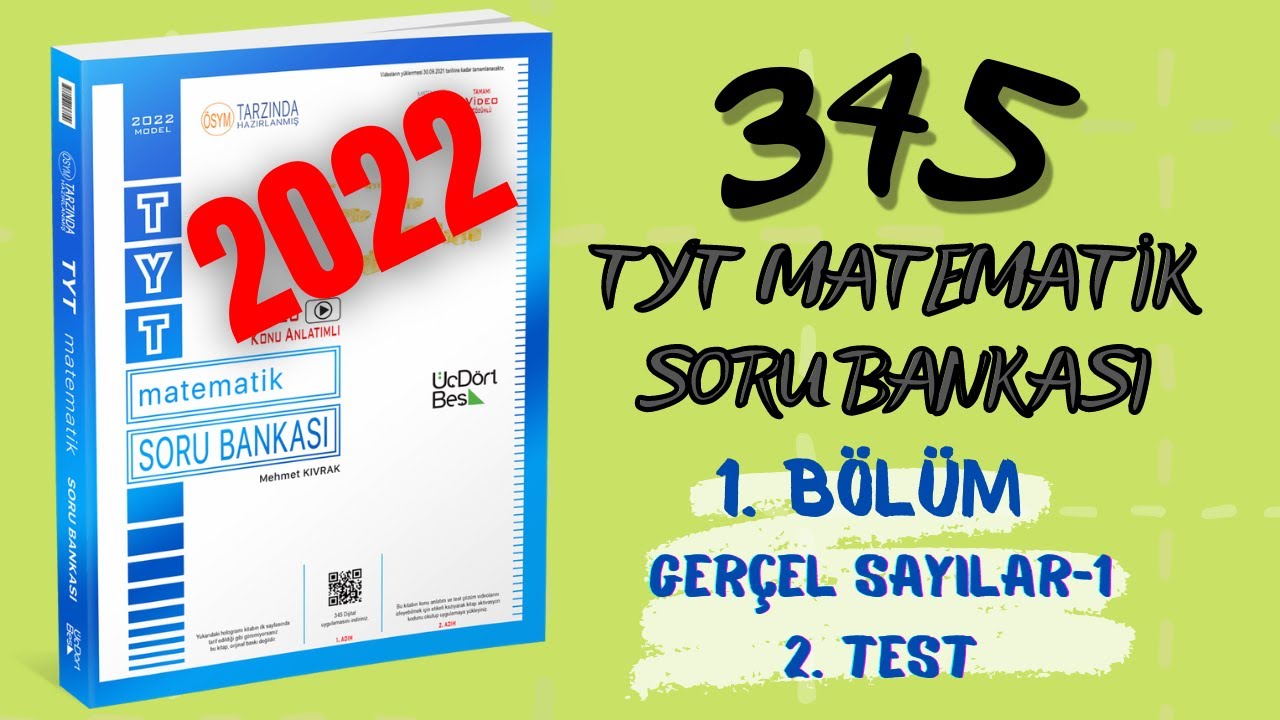 (2022) 345  TYT Matematik Soru Bankası Gerçel Sayılar-1 Test 2