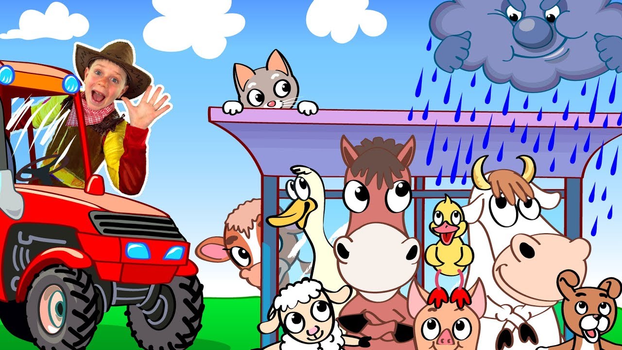 Animals in the tractor | Wheels On The Bus Song | Nursery Rhyme by Be Be Kids