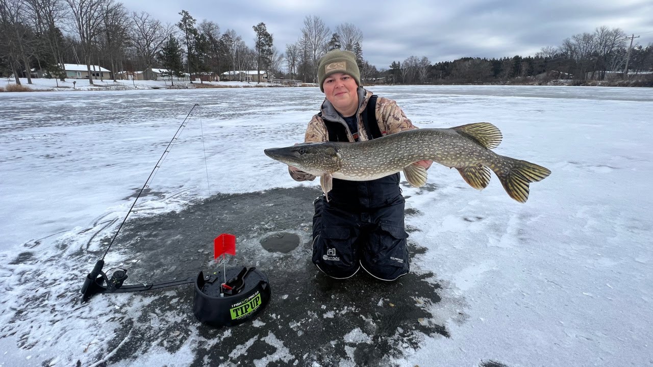 First Ice Fishing Minnesota 2024 (Tip-Up Fishing)