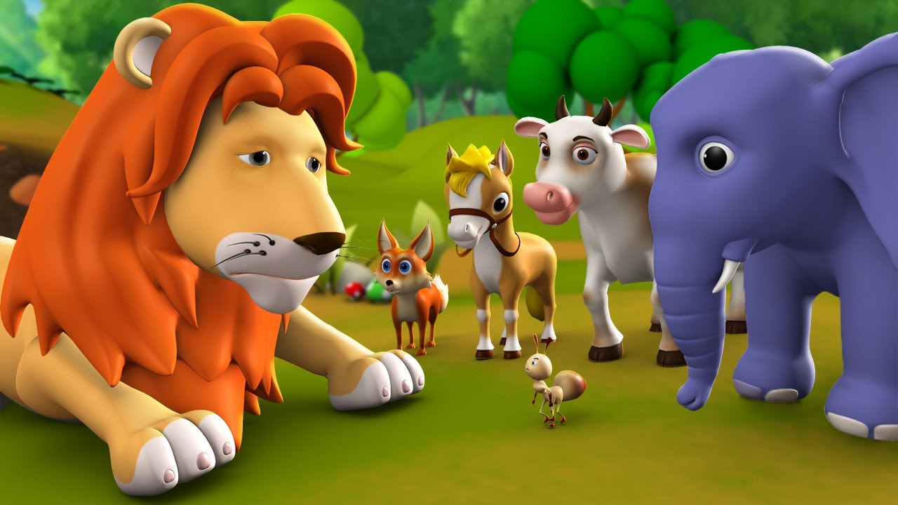 Jungle ka Raja Sher 3D Animated Hindi Moral Stories for Kids Tales | Lion King