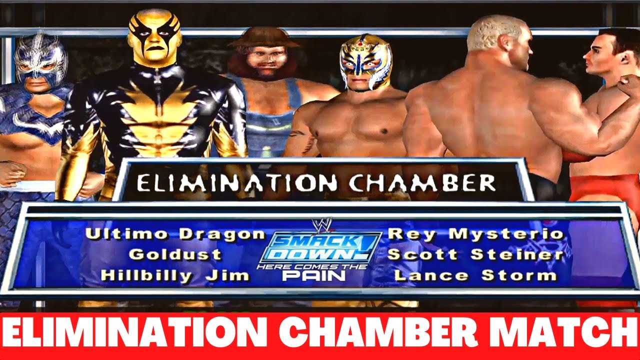 WWE Game - Smack down Pain - Elimination Chamber - Random Players