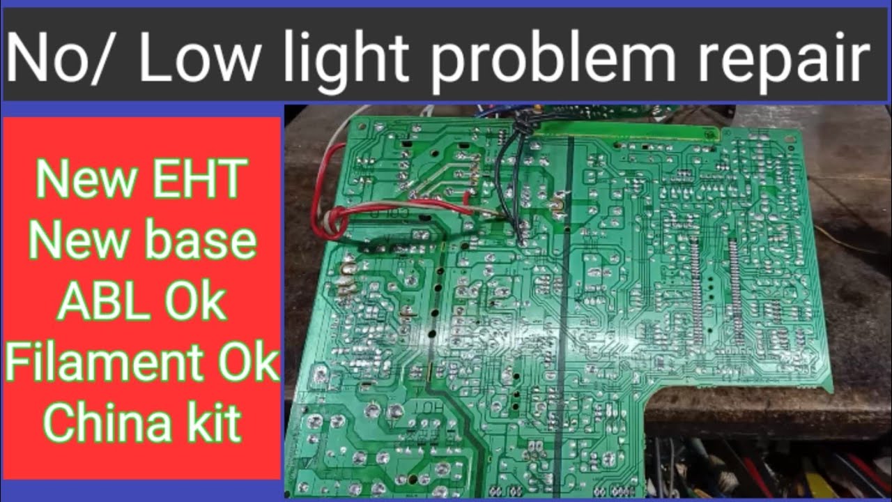 No light problem China crt tv kit.  Tv repairing Hindi.