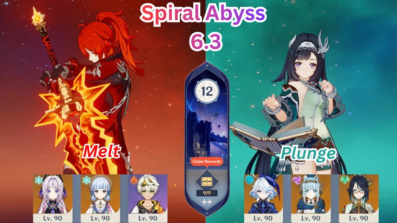 Diluc Melt + Lan Yan Lunar Charged Plunge | 6.3 Spiral Abyss Floor 12 Mobile | Genshin Impact