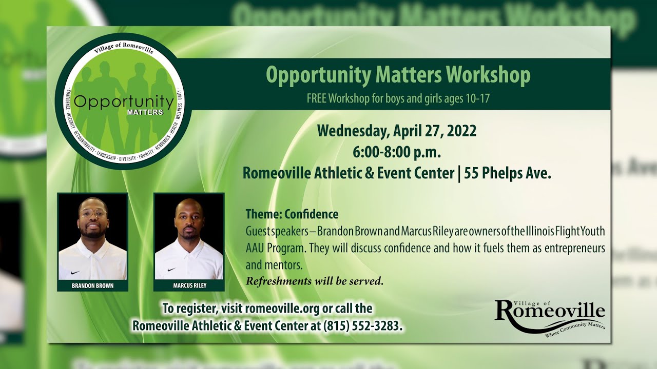 Opportunity Matters Confidence Workshop April 27, 2022