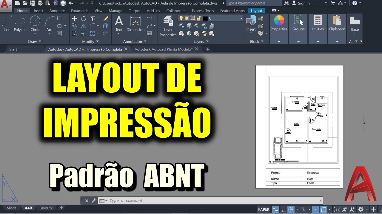 Como configurar o Layout de Impressão no AutoCAD