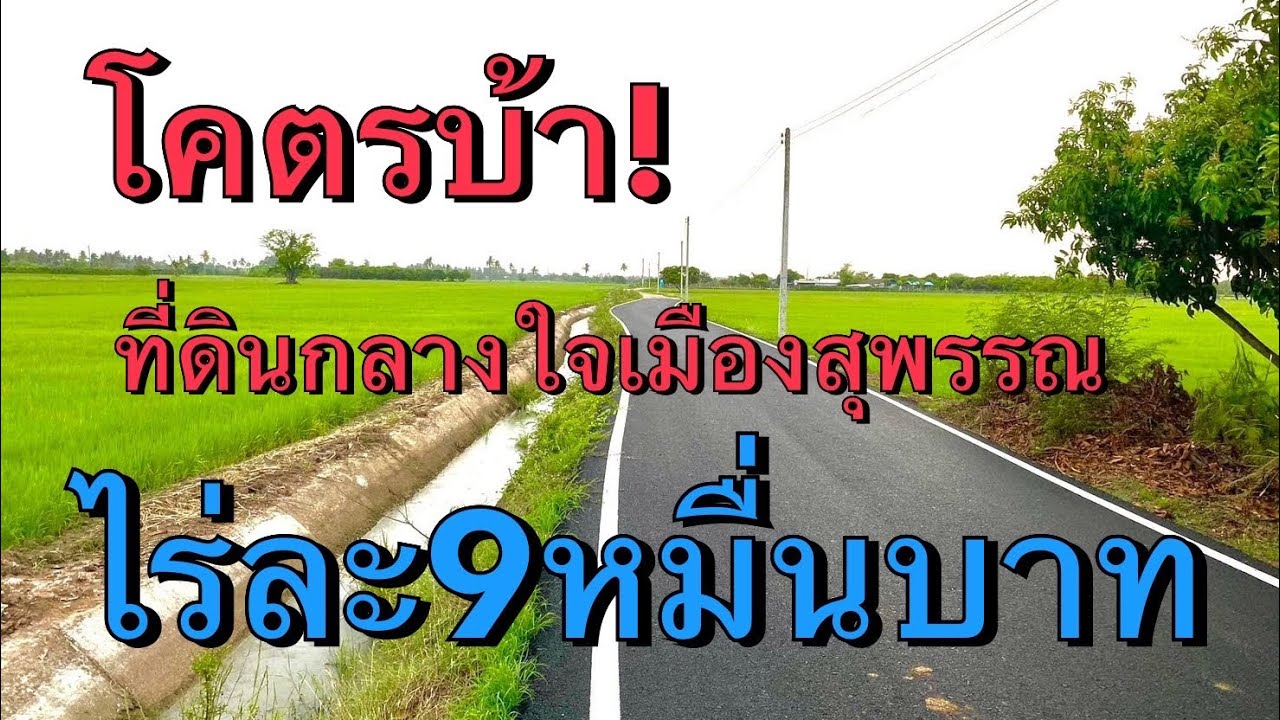 ไร่ละ9หมื่นบาท ที่ดินกลางเมืองสุพรรณ (ติดจองแล้ว)