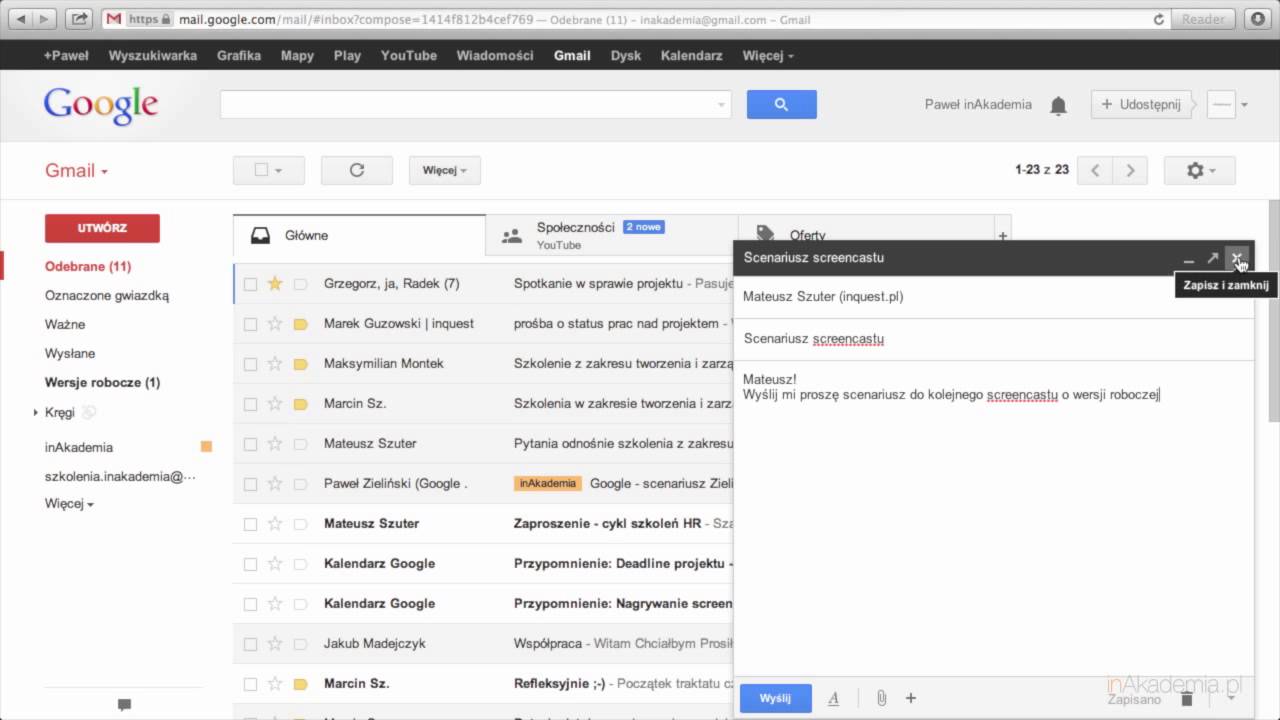 6. Gmail - wersje robocze