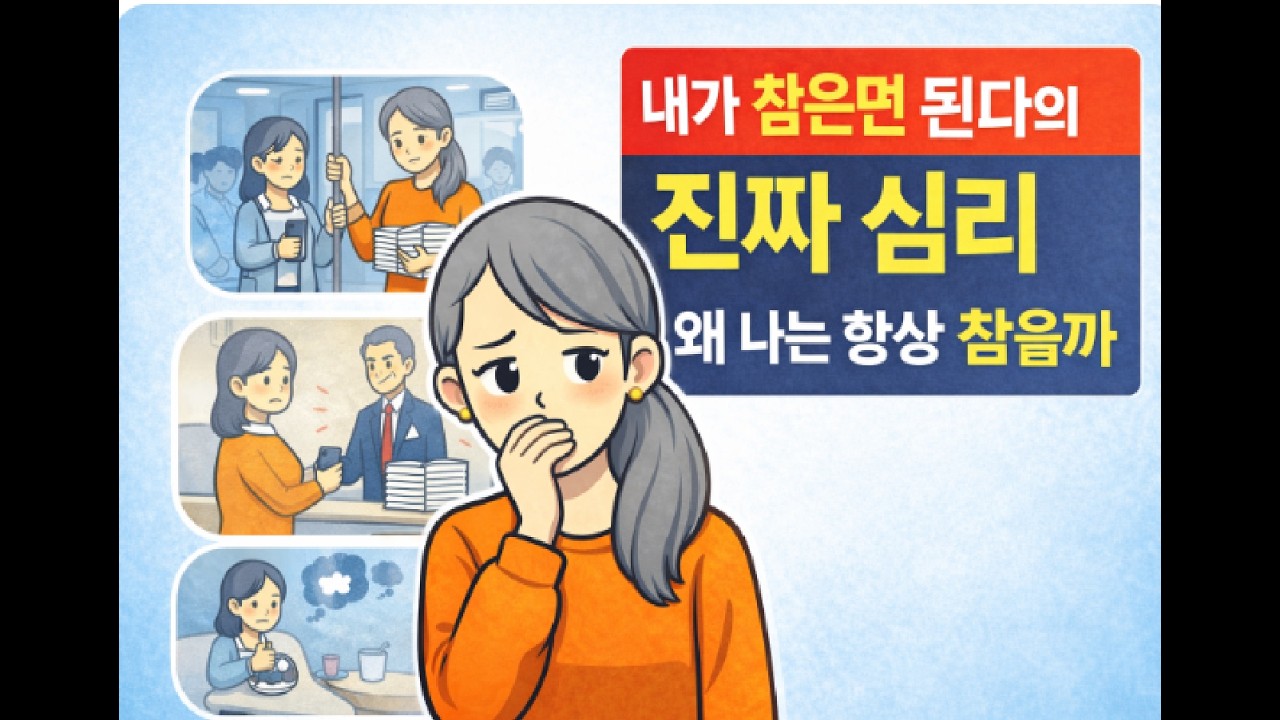 내가 참으면 된다는 진짜 심리, 왜 나는 항상 참을까, 착한 사람 콤플렉스의 뇌 구조, 갈등 앞에서 작아지는 이유, 참을수록 자존감이 무너지는 이유