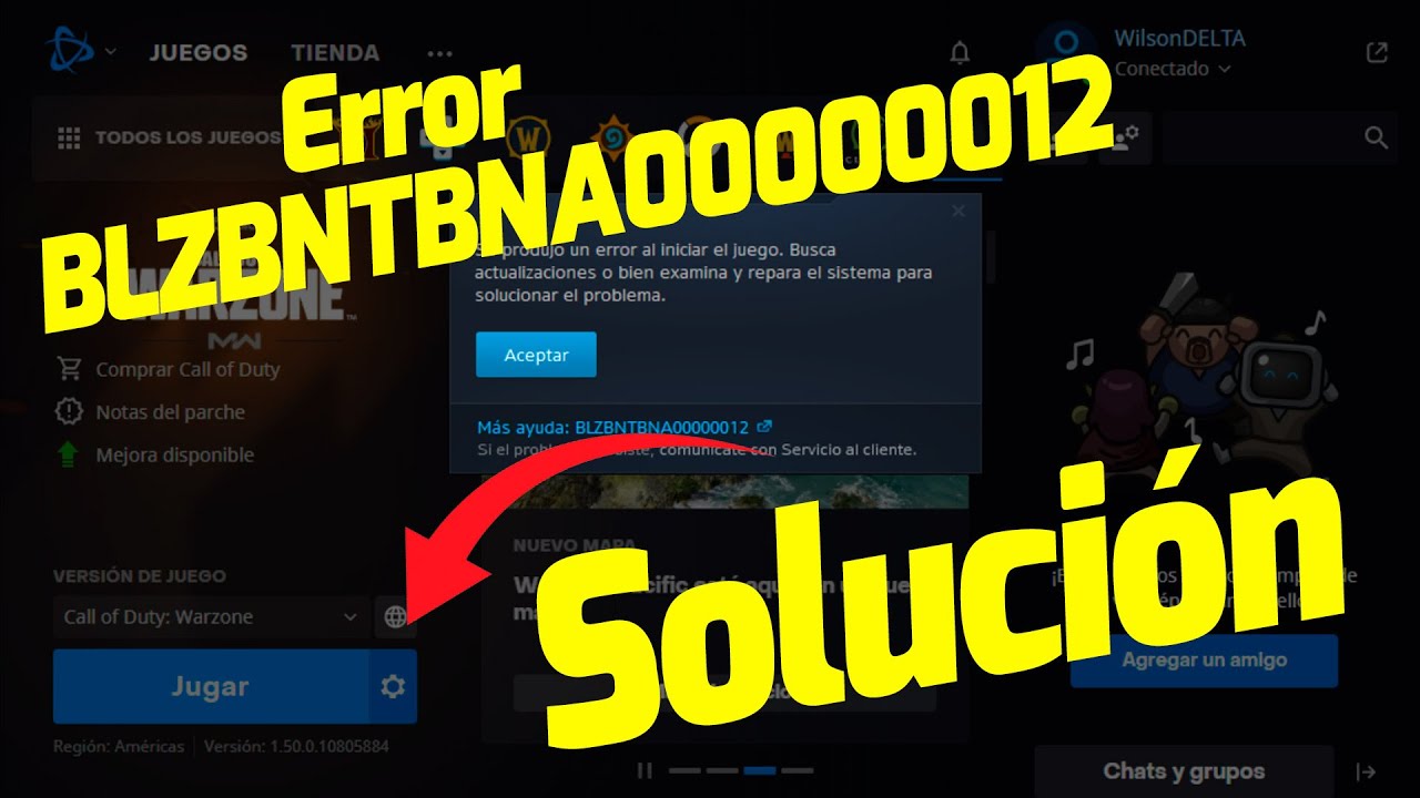 Como arreglar BLZBNTBNA00000012 error - SOLUCION Facil y Rapido sin reinstalarr  Warzone