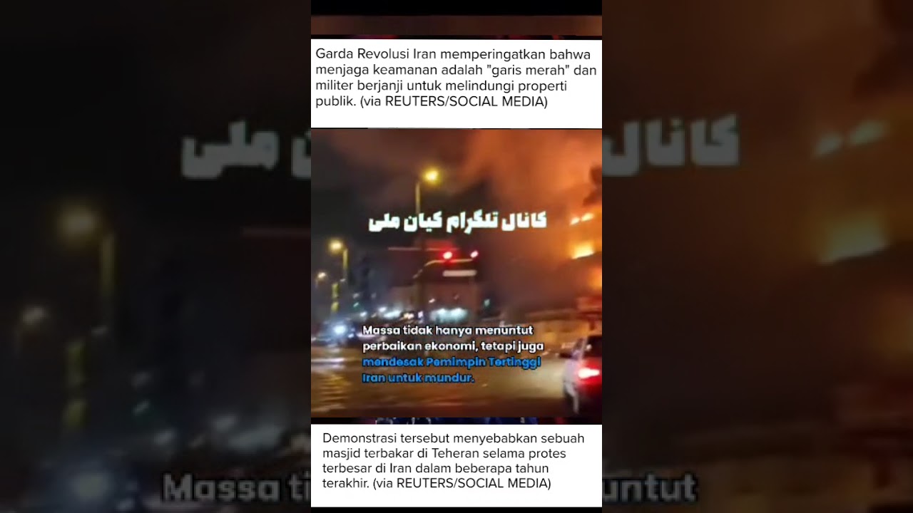 Demo besar-besaran  Iran terkini.  