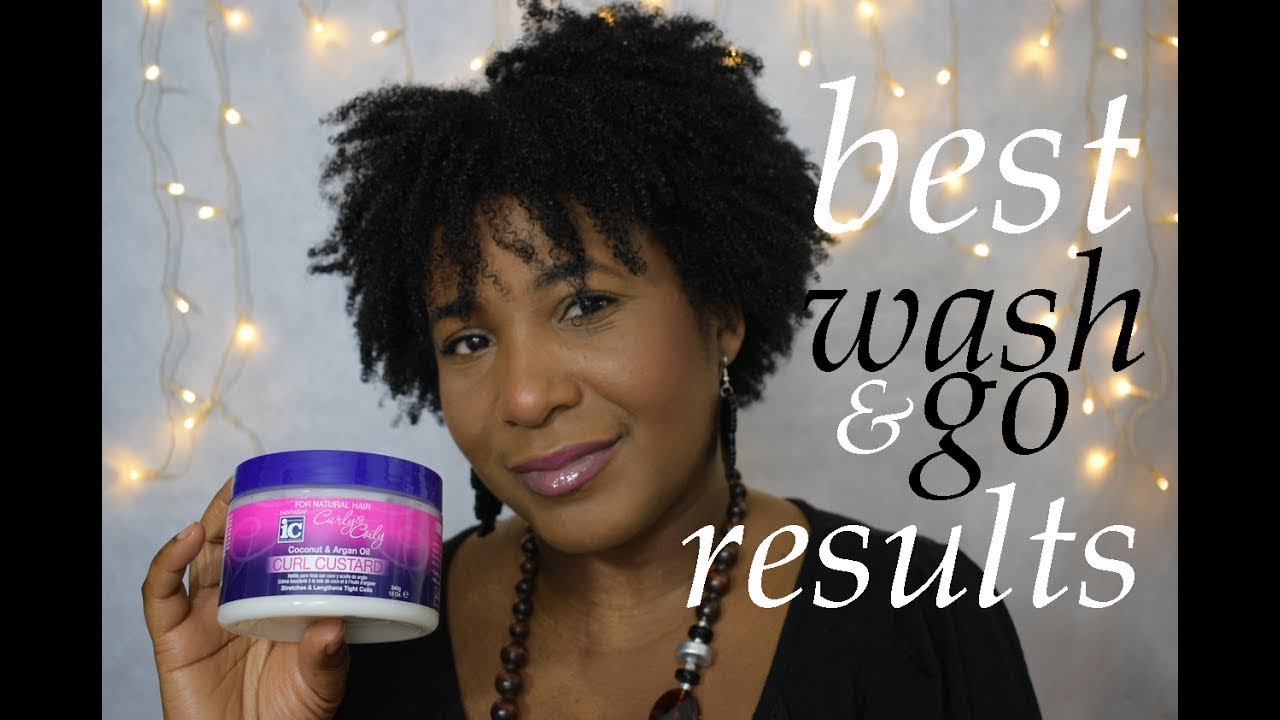 Best twist out results using fantasia IC coconut and argan oil curl custard