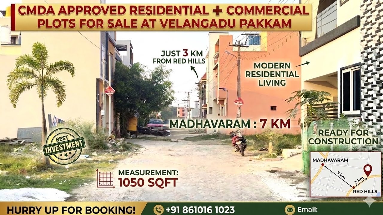 COMMERCIAL+RESIDENTAL CMDA APPROVED PLOTS FOR SALES AT VILANGADUPAKKAM 