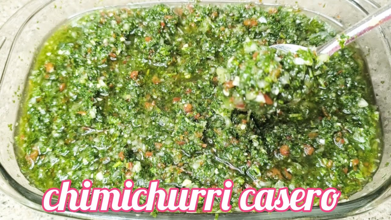 CHIMICHURRI CASERO 😋 LA RECETA MÁS FACIL DEL MUNDO #chimichimi #recetascolombianas #aderezos 