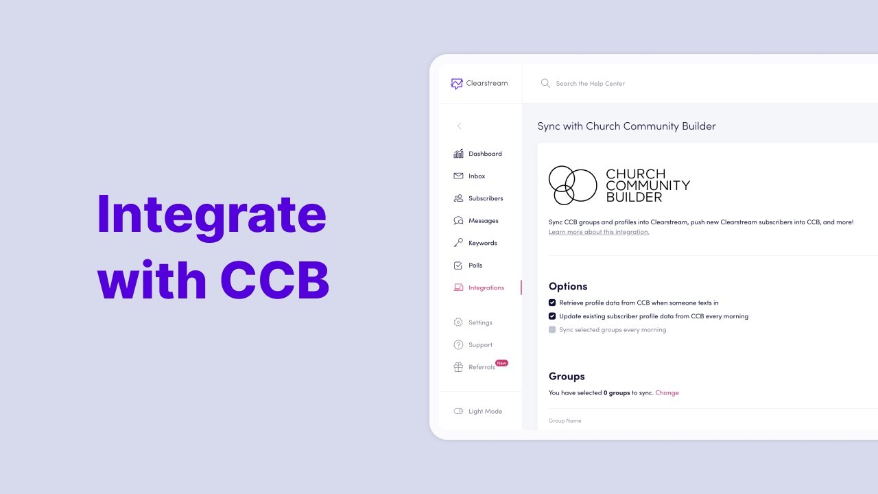 CCB/Pushpay Text Integration