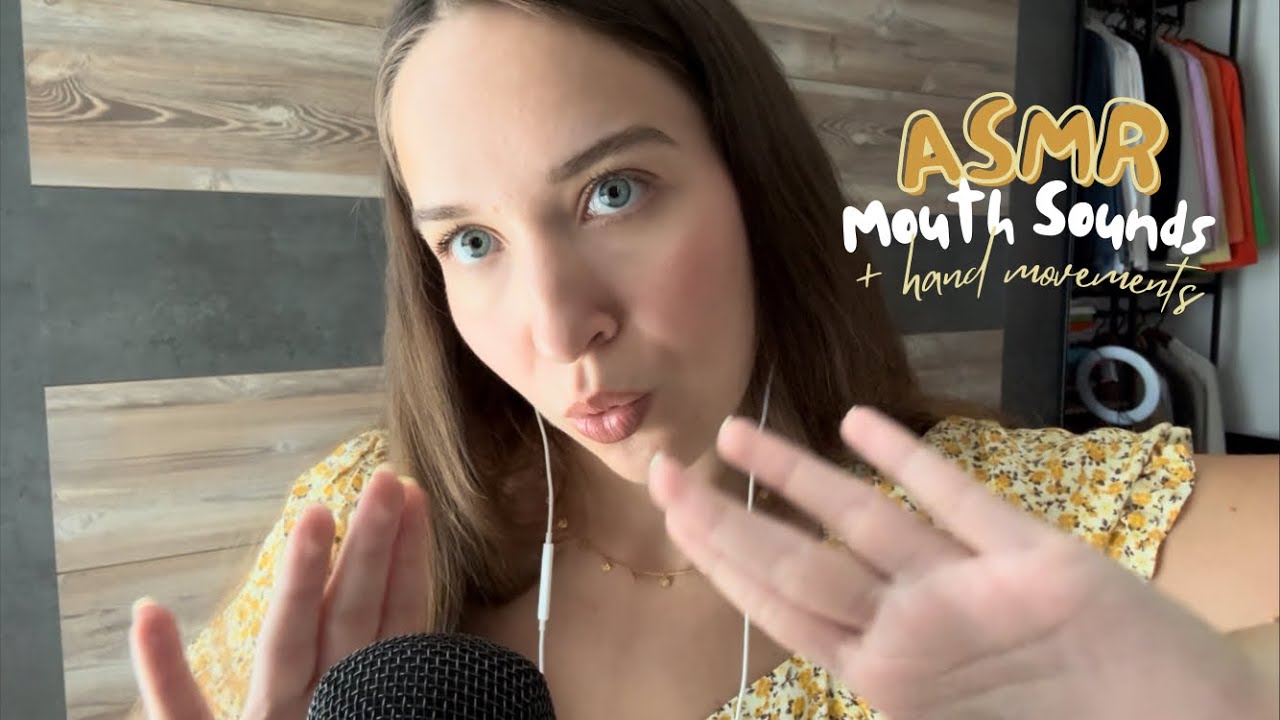 ASMR Mouth Sounds + Hand Movements 🌼 (Tingly High Sensitivity Mouth Sounds, Tongue Clicking)