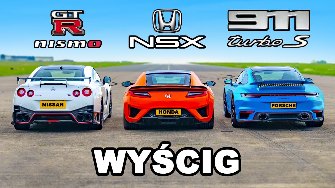 911 Turbo S v GTR Nismo vs Honda NSX: WYŚCIG