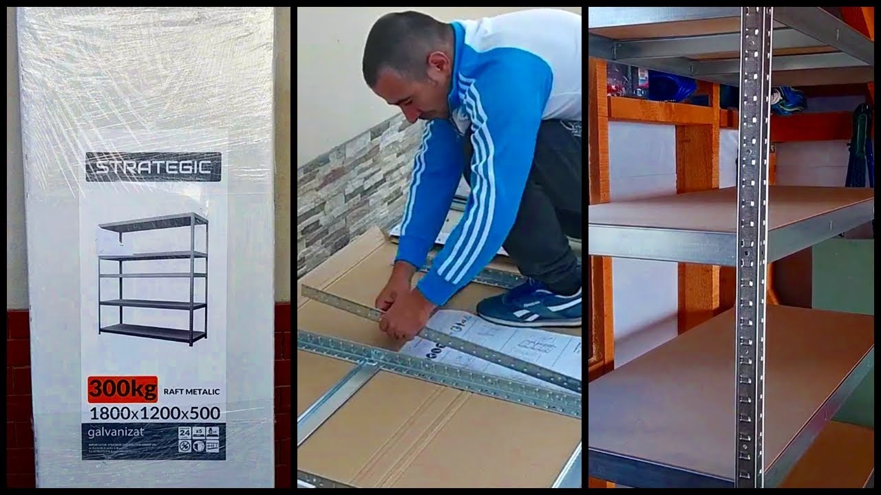 Raft metalic cu 5 polite MDF