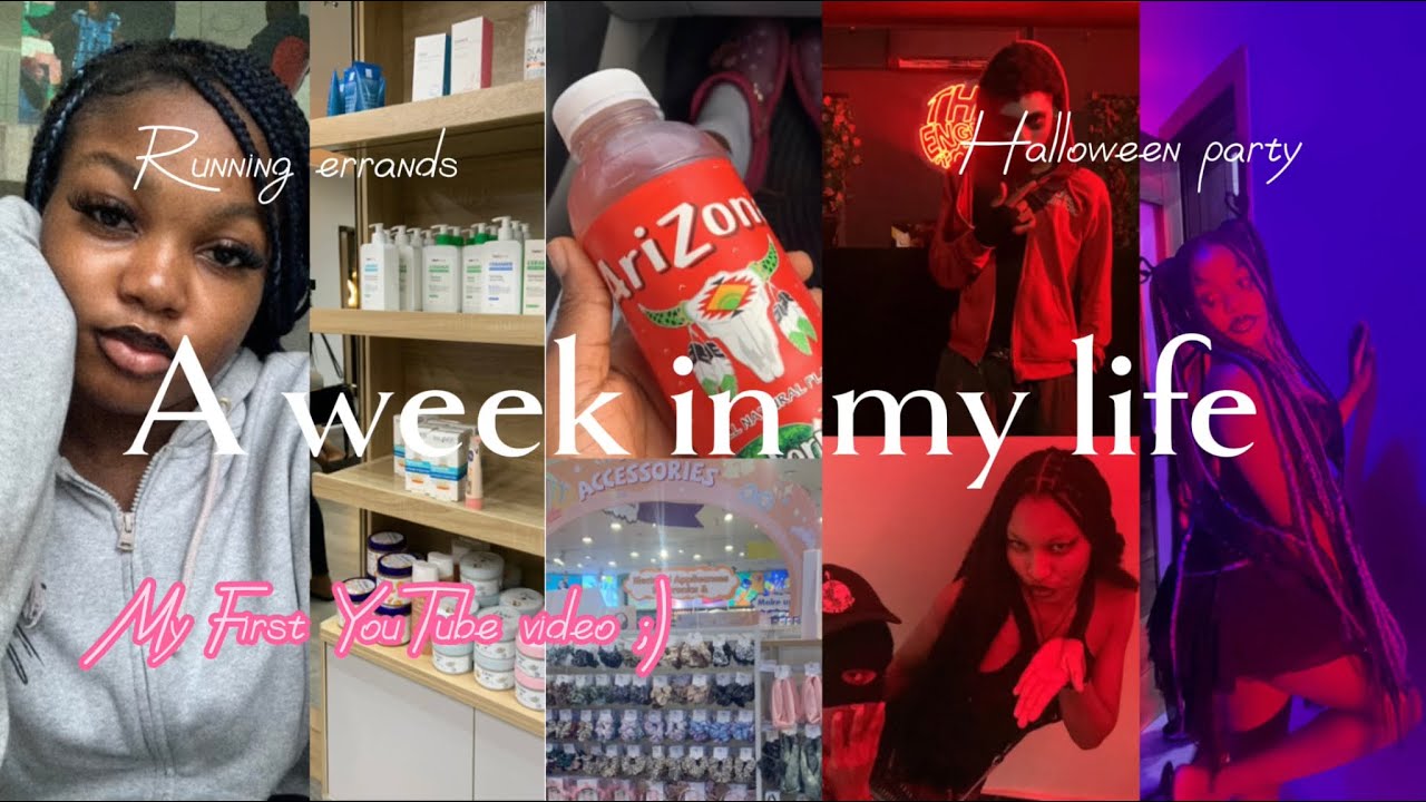 A week in my life(my first YouTube video)|Running errands,Halloween party,lashes