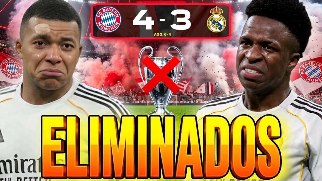 🚨 REAL MADRID ELIMINADO de CHAMPIONS vs BAYERN MUNICH 🤣 Otro NADAPLETE de MBAPP&Eacute; y VINICIUS ❌️