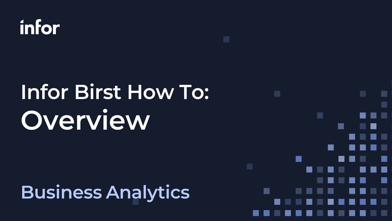Обзор серии Infor Birst How to