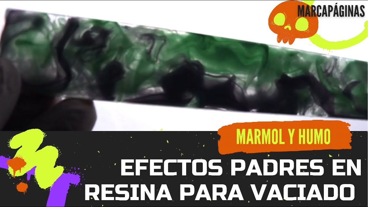 Efecto MÀRMOL y HUMO con resina para marcapáginas, letras o separadores, Super fácil.