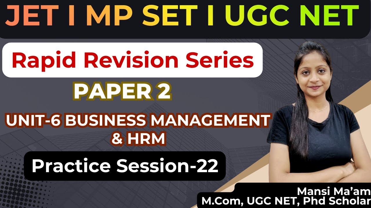 Jharkhand Eligibility Test (JET) 2026 |Paper 2 Commerce |Rapid Revision Session - 22