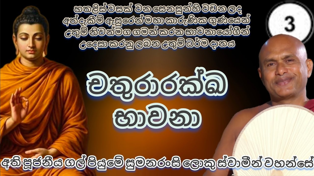 3. චතුරාරක්ඛ භාවනා - භාවනා වැඩසටහන් මාලාව - අතිපූජනීය ගල්පියුමේ සුමනරංසී ස්වාමින් වහන්සේ 