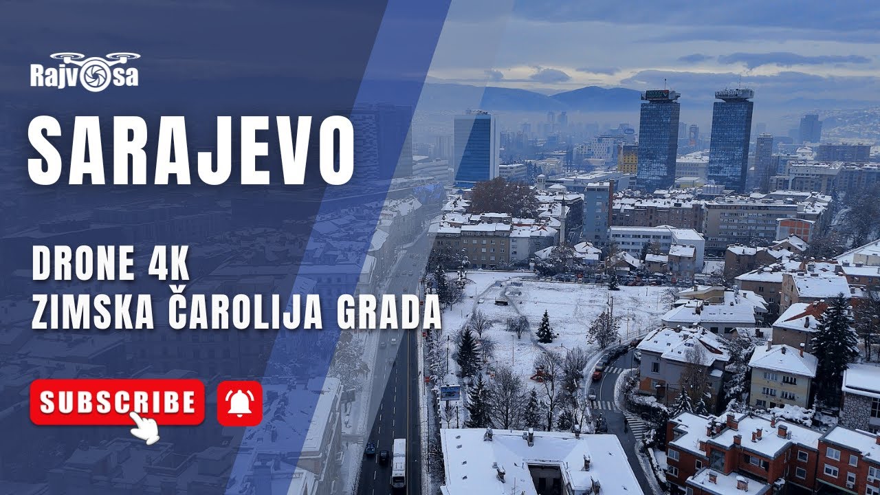 Sarajevo pod snijegom ❄️ Drone 4K | Zimska čarolija grada