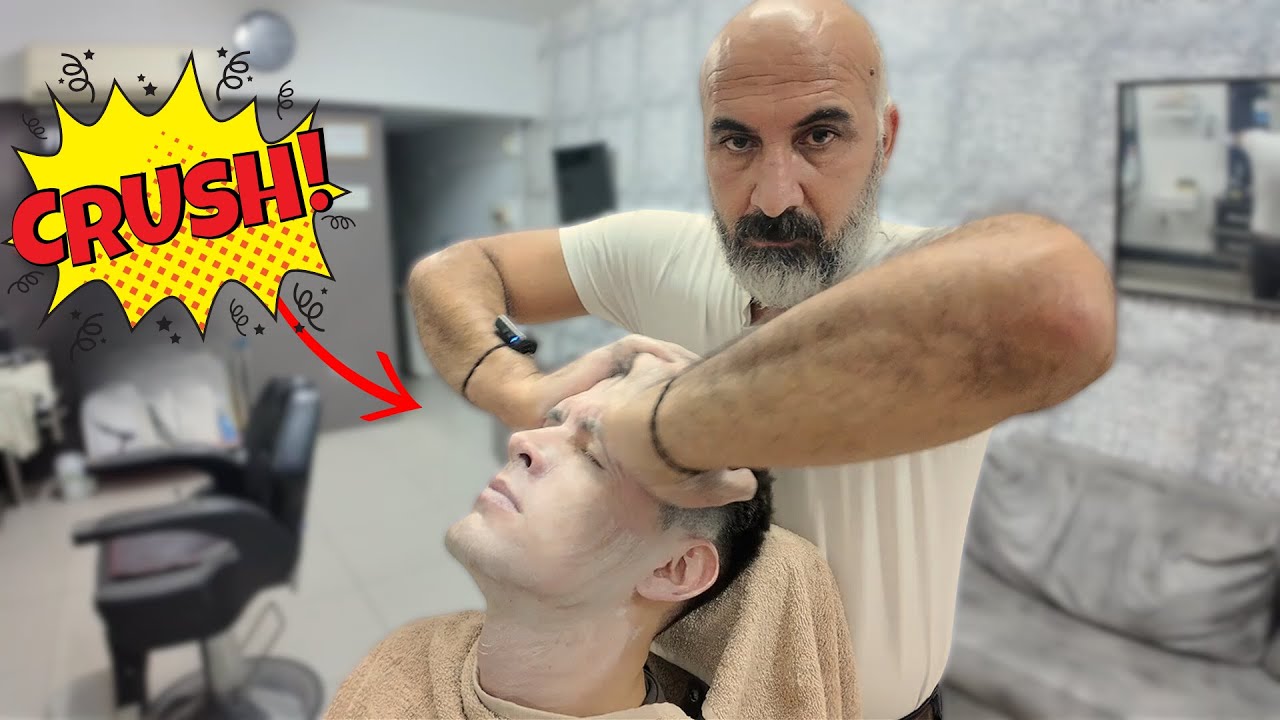 Strong ASMR Barber Delivers Close Shave & Intense Turkish Massage 💈💆‍♂️