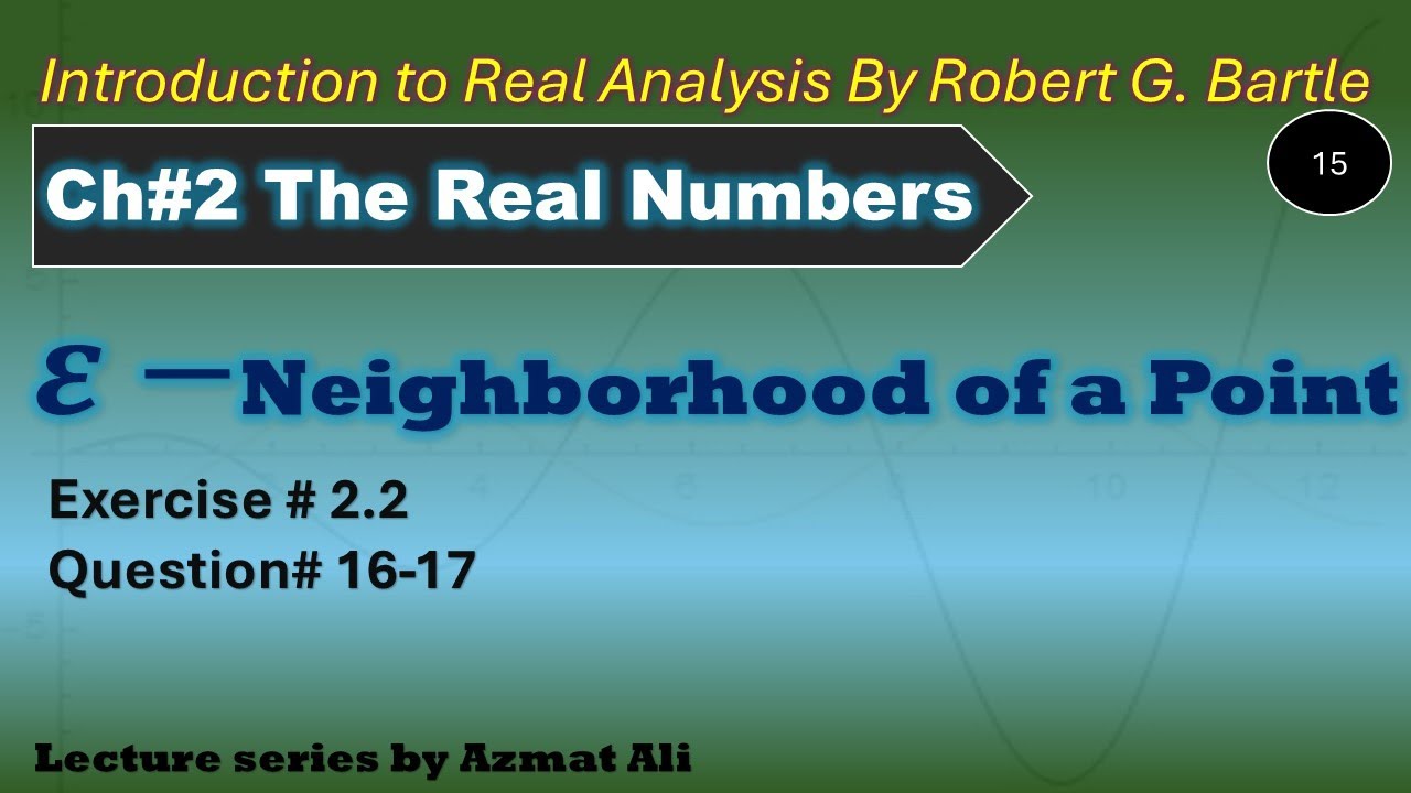 15. Epsilon neighborhood of a point | Exercise 2.2 | Question 16-17 | Real Analysis by R. G Bartle