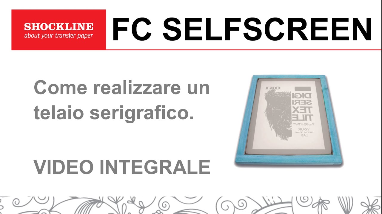 Come creare un telaio serigrafico in 5 minuti con un transfer per stampanti laser. Video integrale.