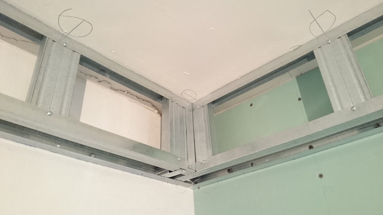 короб для натяжного потолка. Все секреты монтажа. Plasterboard ceiling.