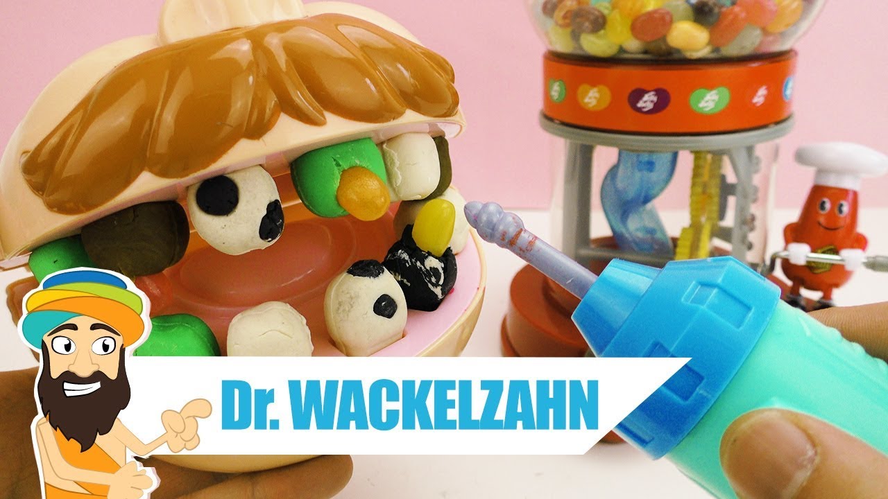Playdoh Dr. Wackelzahn hat Schimmelzähne wegen Jelly Beans | Dr Wackelzahn deutsch | Spielzeug Guru