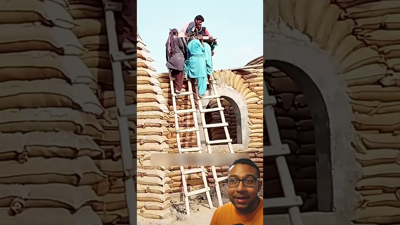 Casas hechas con sacos de arena en pakistan
