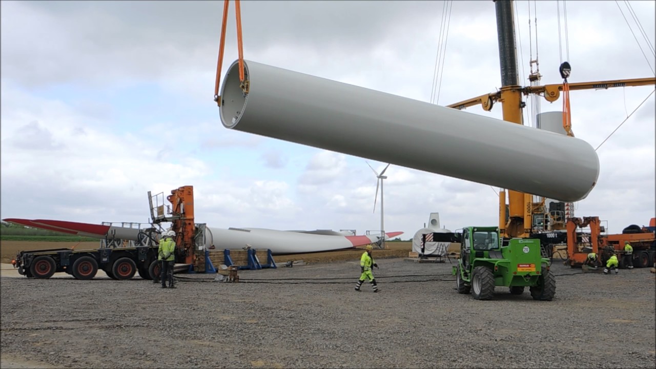Schwertransport Segmente Turm Windkraftanlage