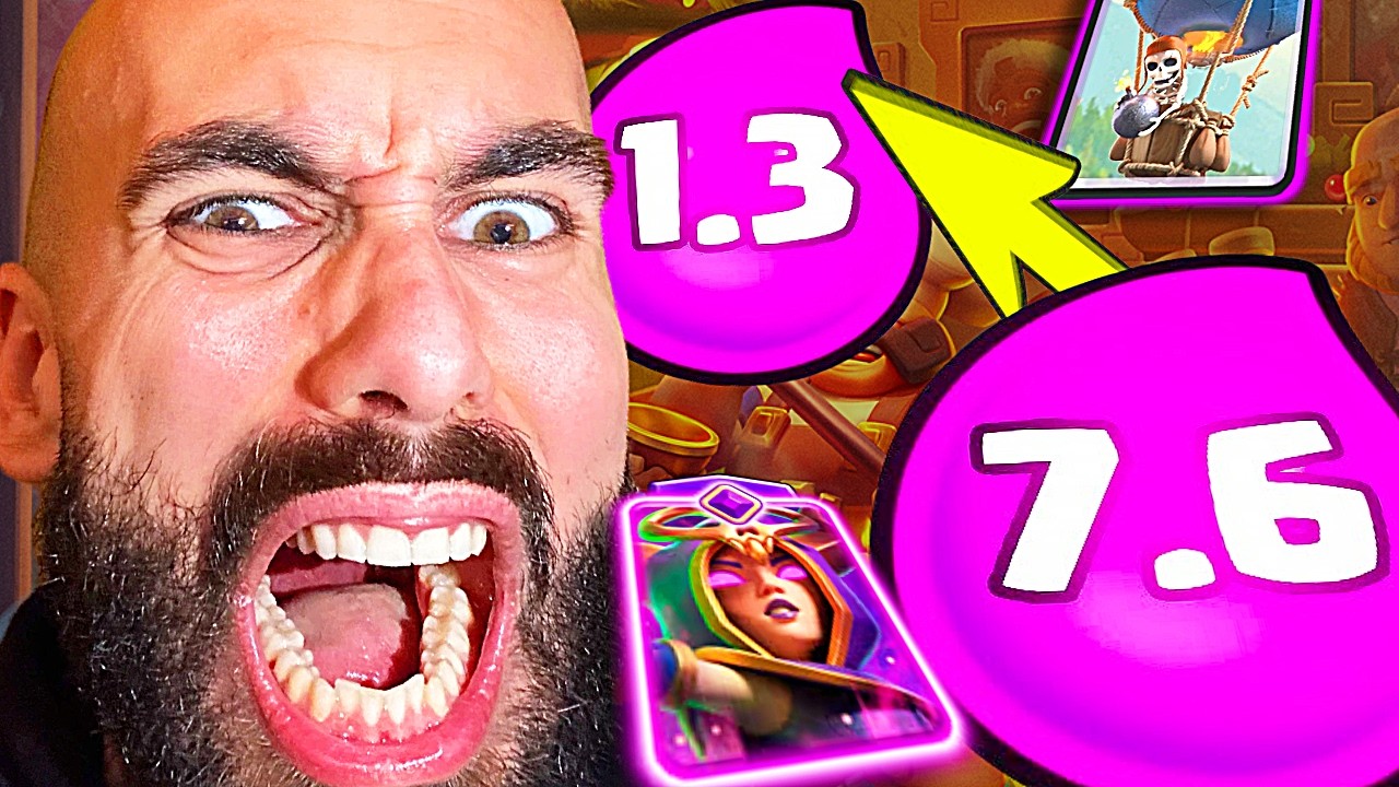 LA SFIDA IMPOSSIBILE! 😱 Da 7.6 a 1.3 Elisir su Clash Royale!