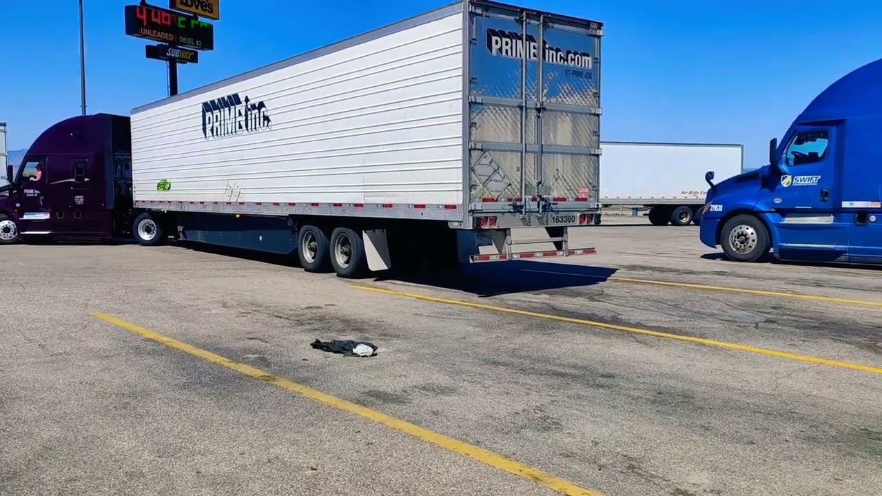 CDL Trainee Backing at Truck Stop