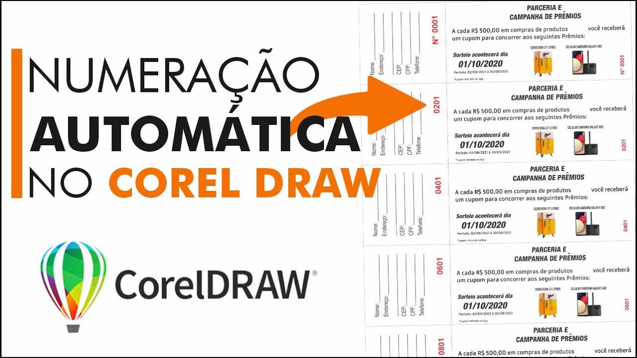 COMO INSERIR NUMERAÇÃO AUTOMATICA NO COREL DRAW 2022 - Sala 101