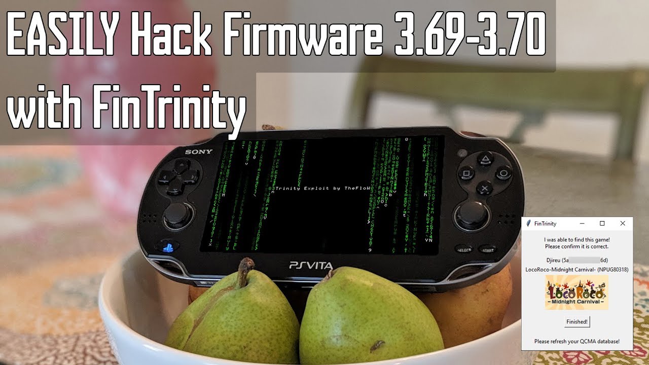 Playstation Vita: Easily Hack 3.69-3.70 with FinTrinity