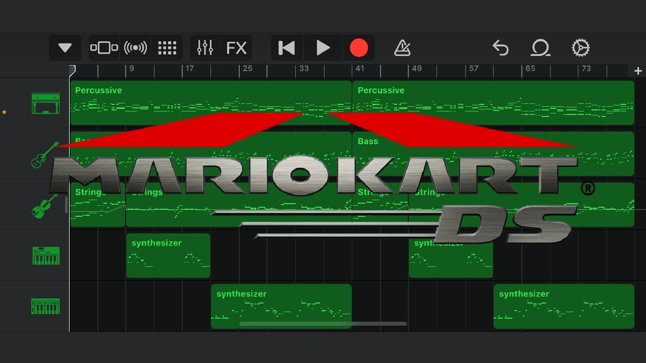【Garage Band】マリオカート DSの「レインボーロード」のBGMを作ってみた。Mario Kart DS Rainbow Road