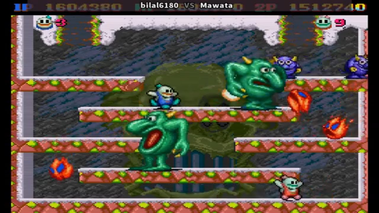 Snow Bros. - Nick & Tom - Toaplan 1990  - 2 players 1 credit gameplay 20.05.2021