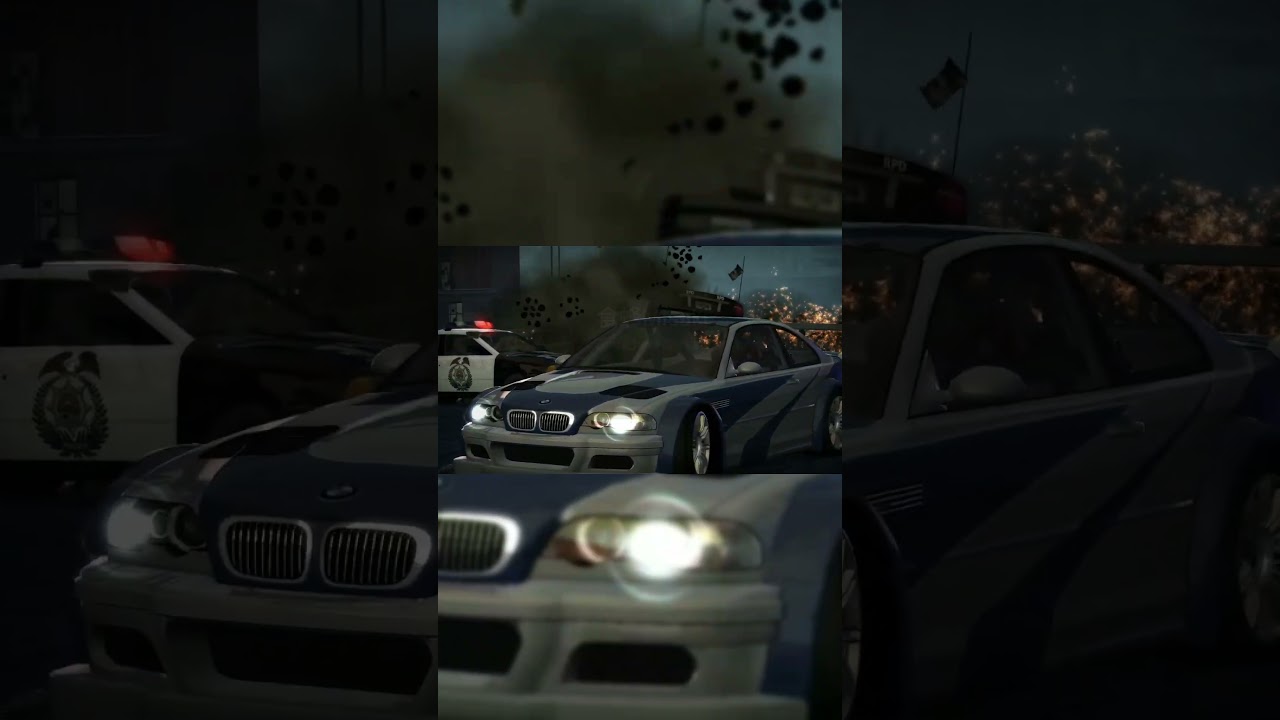BMW M3 GTR jumps off the roadblock | NFS Most Wanted 